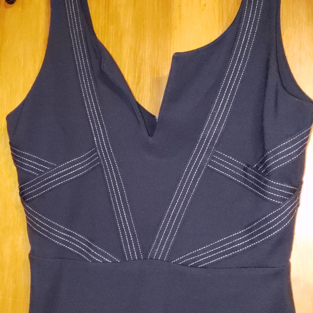 Addison Structured Black Bodycon Dress Size Medium